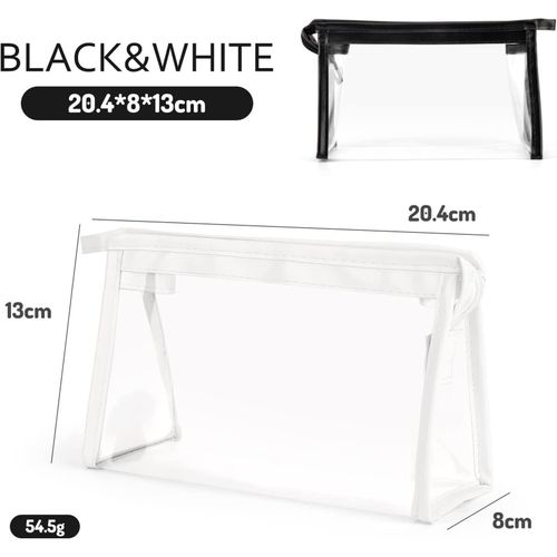 Clear Plastic Pencil Case Large Capacity Exam Big Cosmetics School College x2 — image 5