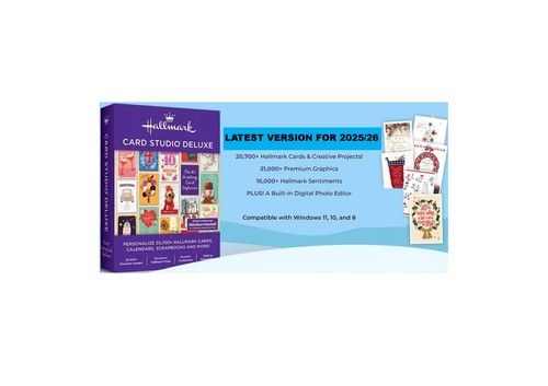 Hallmark Card Studio Deluxe  Latest 2025-26 VERSION Windows 8-11 on two discs