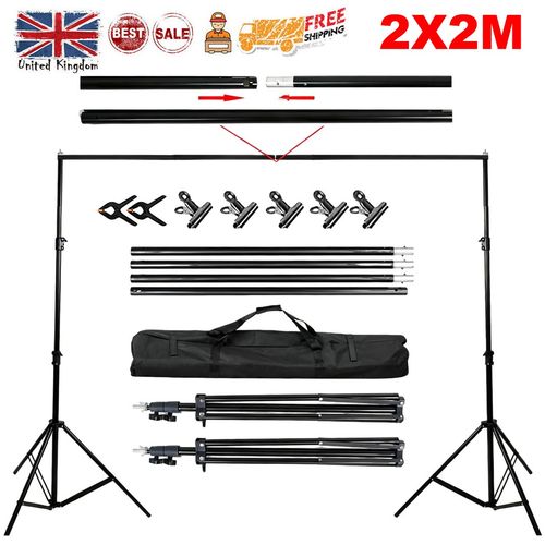 Photography Studio Heavy Duty Backdrop Stand Screen Background Support Kit+Case — image 1