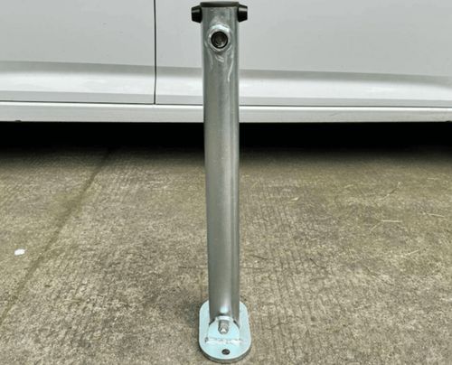 Lockable Parking Barrier - Silver Steel Folding Security Post Security Bollard — image 5