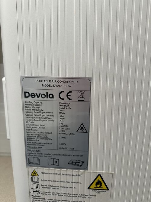 Devola Portable Air Conditioner 10000 BTU Heating Dehumidifier 5 In 1 0- COLLECT — image 3