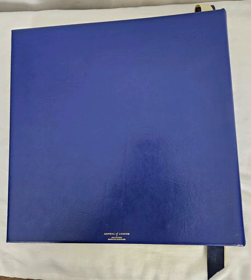 Aspinal of London Photograph Album Leather Cobalt Blue 50 Pages Handmade — image 2
