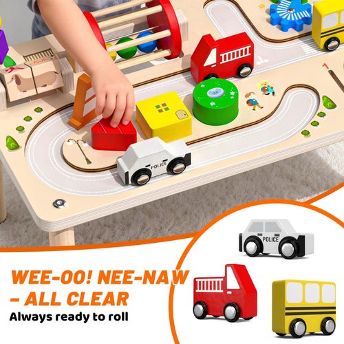 DICAO Baby Activity Table for 1 Year Old Boy Toys, 8 In 1 Montessori Brown  — image 6