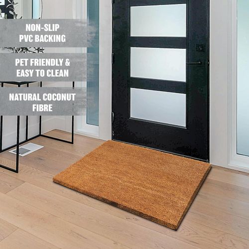 HEAVY DUTY NON SLIP OUTDOOR DOOR MAT HOME PORCH RUBBER NATURAL COCO 40CM X 60CM — image 8