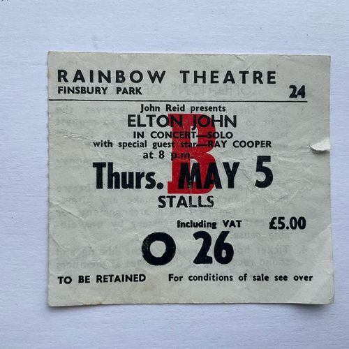 Elton John Concert Memorabilia Earls Court 1976 & Rainbow 77 Programmes +Tickets — image 4