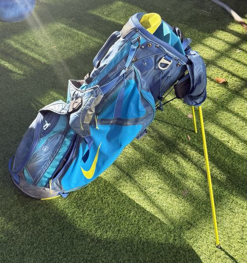 Nike Vapor X Pronged Stand Bag In Electric Blue And Yellow Highlights Great Cond — image 1