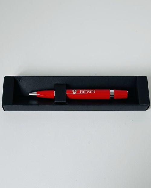 Ferrari Scuderia Red Ballpoint Pen with Gift Box Metal Clip Chrome Trim — image 3