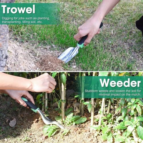 11pc Heavy Duty Garden Tools Set Stainless Steel with Tote Bag  Pruner  Gloves — image 6