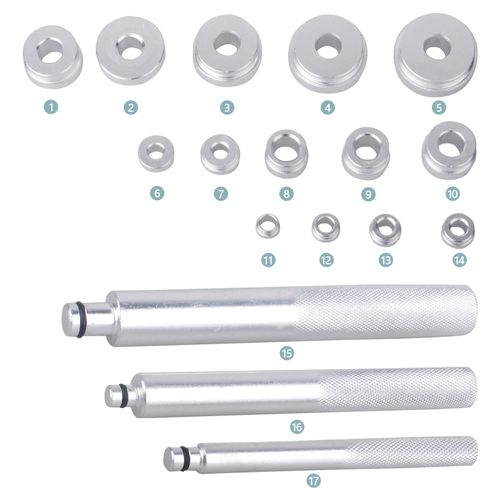 17pc Aluminum Wheel Bearing Race Seal Bush Driver Tool Set For Wheel Bearing Kit — image 4