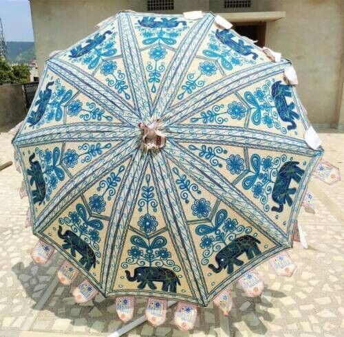 Garden Umbrellas Outdoor Patios Rajasthani Indian Sun Parasol Large