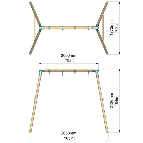 Double Swing Set with Baby Swing - Wildwood II Waltons — image 7