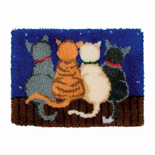 Embroidery Carpet Latch Hook kit Crochet Rug Making DIY Cushion Mat Cat — image 3