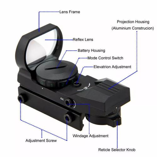 4 Reticles Fit 11mm Rail Holographic Red Green Dot Sight Reflex Scope — image 5