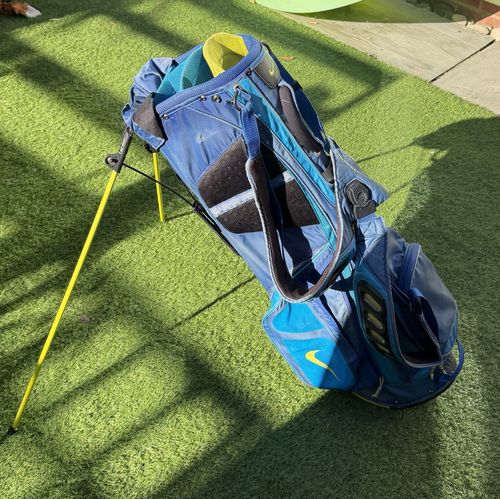 Nike Vapor X Pronged Stand Bag In Electric Blue And Yellow Highlights Great Cond — image 11