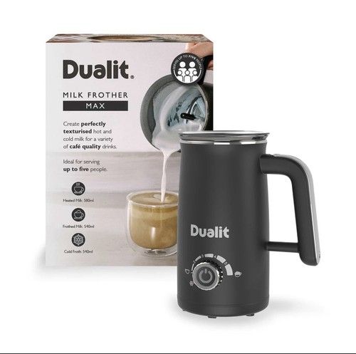 Dualit Milk Frother Max Hot Chocolate Maker Hot & Cold 500W Black 84150 UK Plug