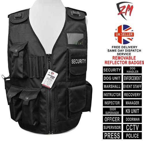 Dog Handler Security Tactical Vest One Size Fits All Jacket UK Free DELIVERY