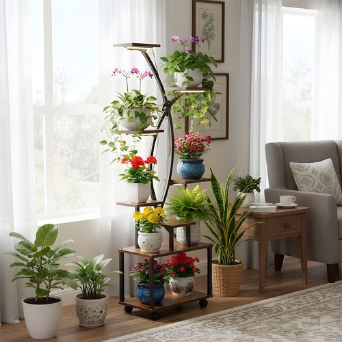 LED 8 Tiered Plant Stand Indoor with Grow Lights Flower Shelf Plant Display Rack — image 14