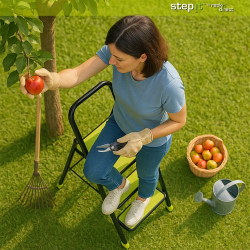 3 Step Steel Ladder Foldable Safety Step Stool 150kg Heavy Duty Anti-Slip Treads — image 10