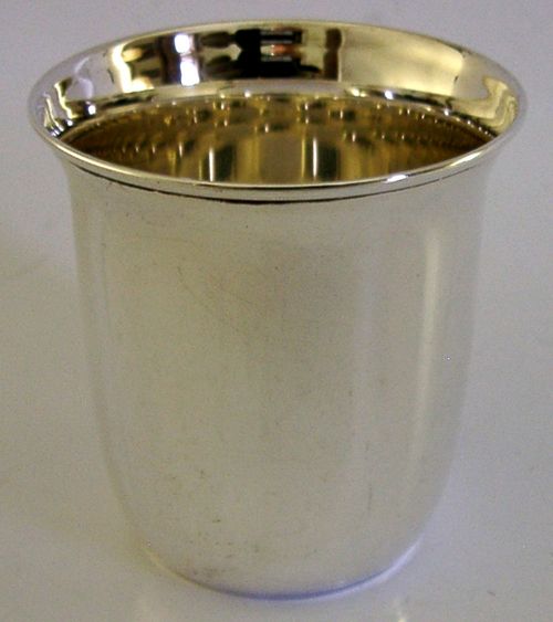 30g STYLISH GERMAN 925 SOLID STERLING SILVER WHISKY SHOT TOT CUP c1970 BARWARE — image 1
