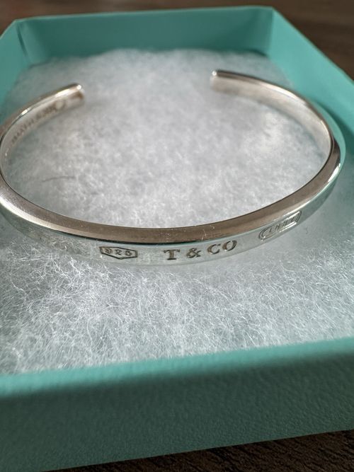 Tiffany & Co. 1837 Signed Sterling Silver 925 Open Cuff Bangle Bracelet — image 3
