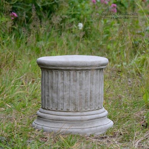 Column Plinth Round Hand Cast Stone 9″ Garden Ornament Stone Concrete⧫onefold-uk
