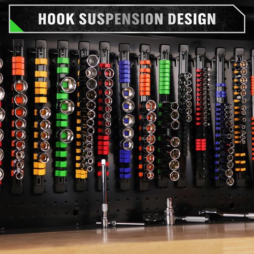 18pcs Organizer Socket Holder 1/4" 3/8" 1/2" Premium Quality Socket Rail Holder — image 6