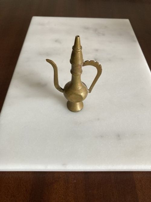 Miniature Brass Islamic Middle Eastern Ewer / Coffee Pot Decorative Metalware
