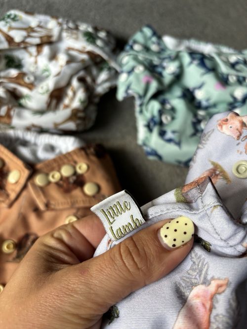6x Little Lamb Reusable Nappies, One Size Adjustable Excellent Condition — image 7