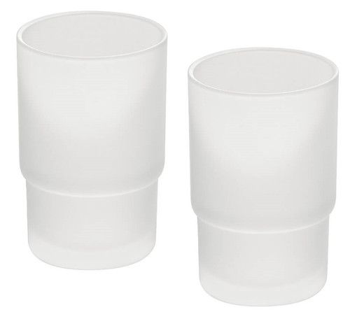 2x toothbrush cup Ø 67 mm glass cup set toothbrush holder 200 ml frosted