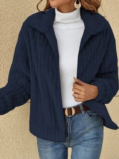 Ladies Zip Up Teddy Bear Fluffy Winter Coat Fleece Jacket Outwear Tops Plus Size