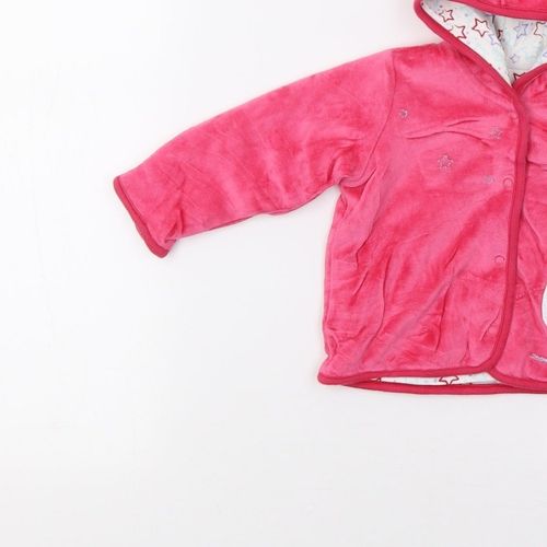Marks & Spencer Girls Jacket Size 3-6 Months Pink Long Sleeve Hooded — image 11