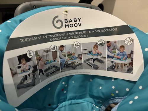Babymoov 5-in-1 Baby Walker Lights & Sound/Music Play Tray Blue/White/Grey — image 4