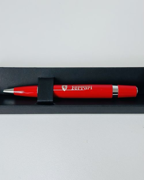 Ferrari Scuderia Red Ballpoint Pen with Gift Box Metal Clip Chrome Trim — image 4