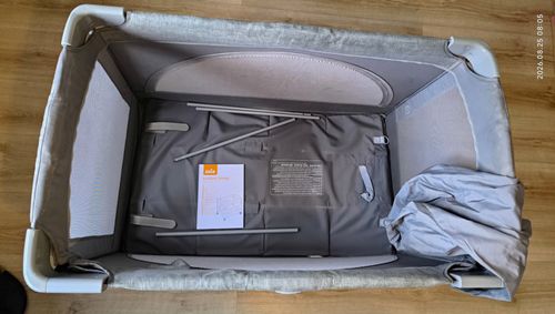 Joie Portable Foldable Travel Cot Playpen, Grey Fabric Rectangle — image 1