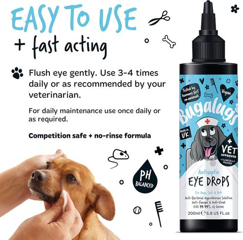 BUGALUGS Dog Eye Drops for infection 200ml, Antiseptic eye drops for dogs, puppy — image 9