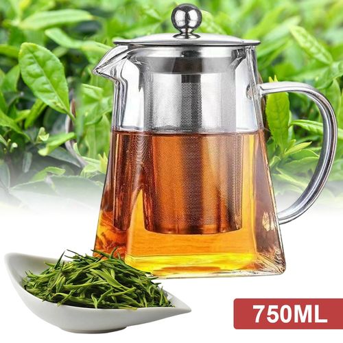 Home Glass Teapot with Infuser 750ml Loose Leaf Tea Kettle Heat/Cold Resistant — image 1
