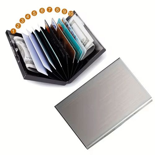 RFID Blocking Metal Credit Card Holder Wallet Stainless Steel Slim Men Women