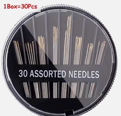30 X Hand Sewing Needles ASSORTED SIZES EASY THREAD Big Eye Set UK 🇬🇧 — image 1