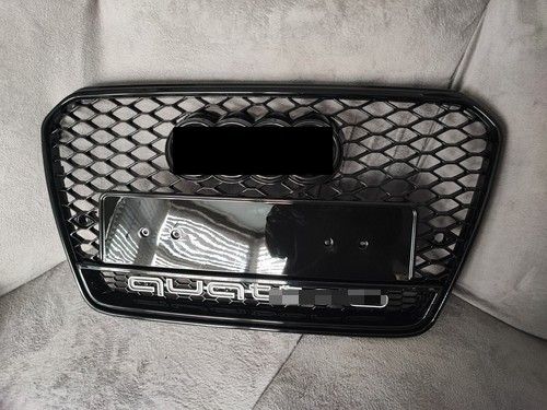Front Bumper Honeycomb Grille For Audi A5 S5 8T B8.5 2012-2016 FL Gloss Black