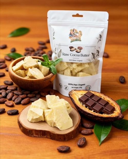 Cocoa Butter/Cacao Butter Raw 100% Organic Unrefined Butter - Net Weight: 500g