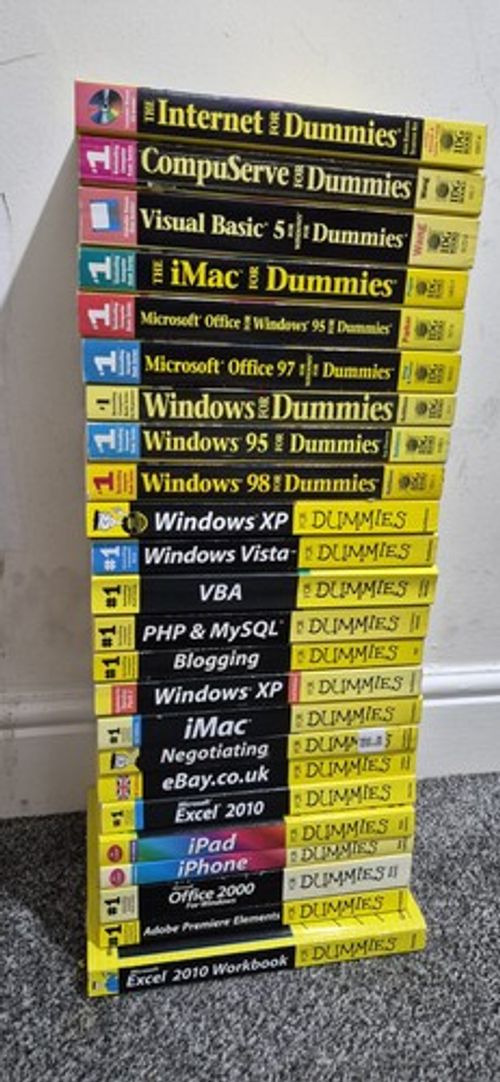 Vintage FOR DUMMIES Computer Related Books  Job Lot BUNDLE 1990s & 2000s 
