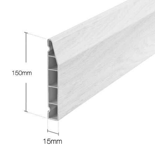 Plastic Skirting Board PVC Roomline Ogee & Chamfered Skirting Board 2.5m (8 ft) — image 3