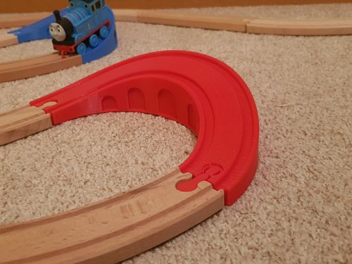 180 Degree Banked Curve for Wooden Train Track Fits Brio IKEA Bigjigs 3D Print — image 2