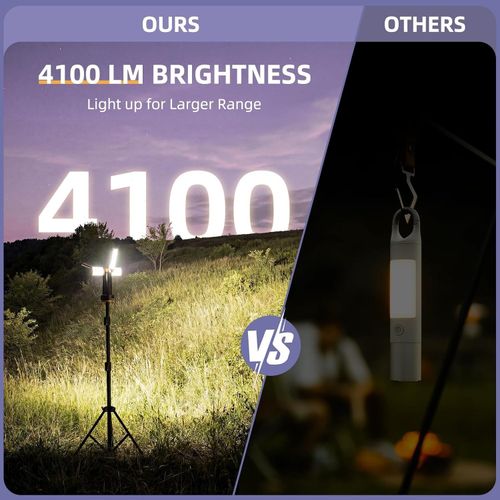 Rechargeable LED Work Light With Stand Flood Lights Workshop Camping Flashlight — image 7