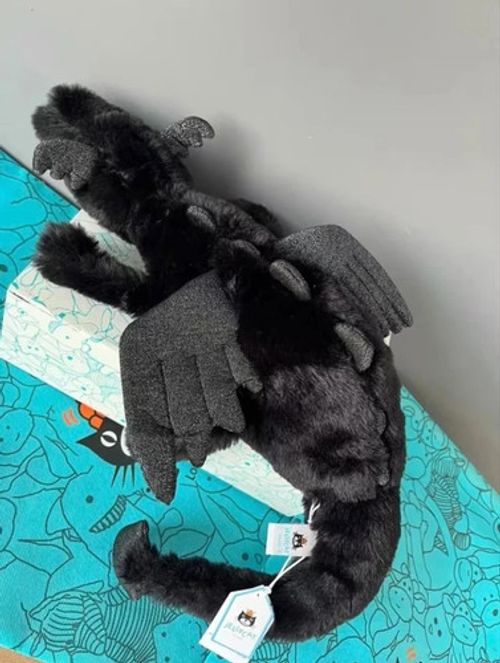 JellyCat Black Dragon 50CM Premium Plush Doll Toy Gift Collectors Tag + Dust Bag