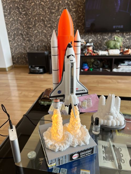 [craft] 1:200 Scale NASA Space Shuttle Night Light Model Rocket Painted Finished — image 3