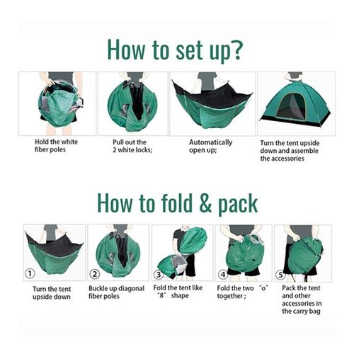 4 Person Easy Pop Up Tent Waterproof Automatic Setup 2 Doors-Instant Family Tent — image 2