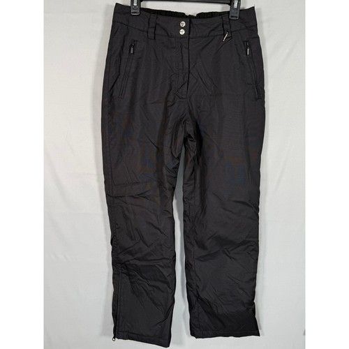 Fera Womens Black Insulated Ski Snow Pants Zippered Pockets Ankle Zips 32x29