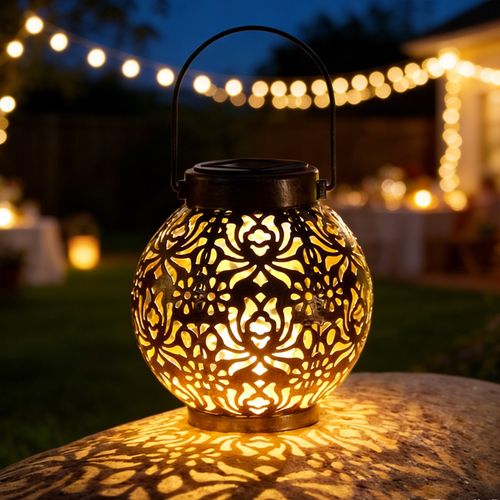 2 Pack Solar Lantern Lights Hanging Outdoor Solar Light for Patio Table Garden — image 3