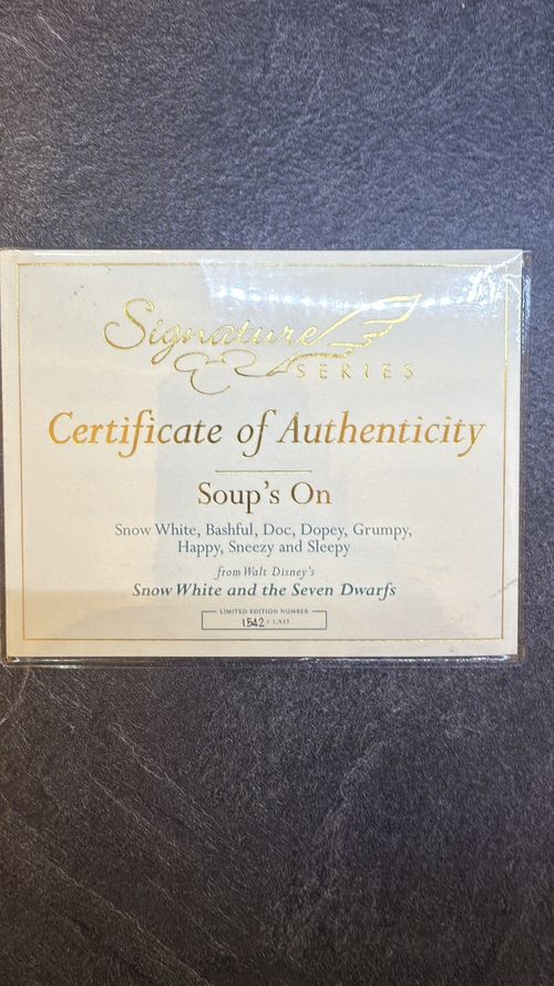 RARE Snow White and The Seven Dwarfs  Soup's On Figurine LE 1542/1937 — image 16